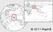 Blank Location Map of Tajikistan, within the entire continent