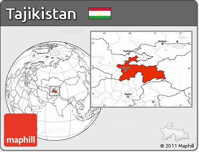 Blank Location Map of Tajikistan