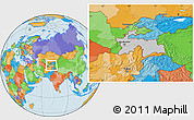 Gray Location Map of Tajikistan, political outside