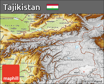 Physical Map of Tajikistan