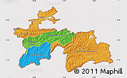 Political Map of Tajikistan, cropped outside