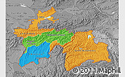 Political Map of Tajikistan, desaturated