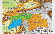 Political Map of Tajikistan, physical outside