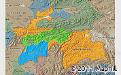 Political Map of Tajikistan, semi-desaturated