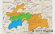 Political Map of Tajikistan, shaded relief outside