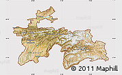 Satellite Map of Tajikistan, cropped outside