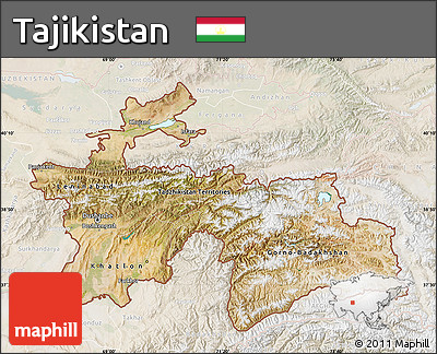 Satellite Map of Tajikistan, lighten