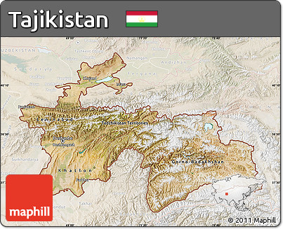 Satellite Map of Tajikistan, lighten