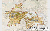 Satellite Map of Tajikistan, lighten