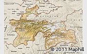 Satellite Map of Tajikistan, shaded relief outside