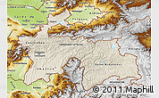 Shaded Relief Map of Tajikistan, physical outside