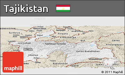 Classic Style Panoramic Map of Tajikistan