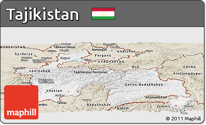 Classic Style Panoramic Map of Tajikistan