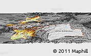 Physical Panoramic Map of Tajikistan, darken, desaturated