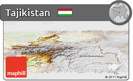 Physical Panoramic Map of Tajikistan, lighten