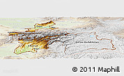 Physical Panoramic Map of Tajikistan, lighten