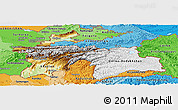 Physical Panoramic Map of Tajikistan, political shades outside