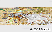 Physical Panoramic Map of Tajikistan, satellite outside