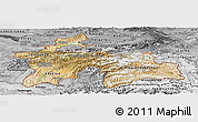 Satellite Panoramic Map of Tajikistan, desaturated