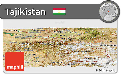 Satellite Panoramic Map of Tajikistan
