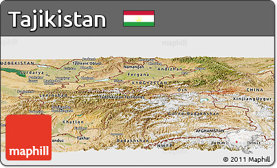 Satellite Panoramic Map of Tajikistan
