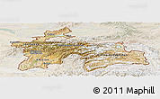 Satellite Panoramic Map of Tajikistan, lighten