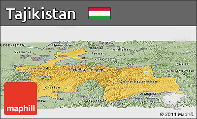 Savanna Style Panoramic Map of Tajikistan