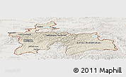Shaded Relief Panoramic Map of Tajikistan, lighten