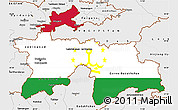 Flag Simple Map of Tajikistan, single color outside, borders and labels