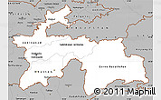 Gray Simple Map of Tajikistan