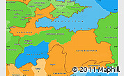 Political Simple Map of Tajikistan, political shades outside