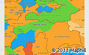 Political Simple Map of Tajikistan