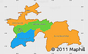 Political Simple Map of Tajikistan, single color outside
