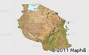 Satellite 3D Map of Tanzania, cropped outside