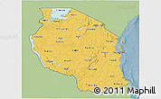 Savanna Style 3D Map of Tanzania, single color outside