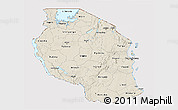 Shaded Relief 3D Map of Tanzania, cropped outside