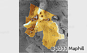 Physical 3D Map of Arusha, darken, desaturated