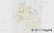 Shaded Relief 3D Map of Arusha, lighten, semi-desaturated