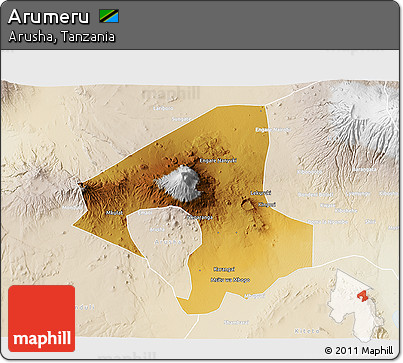 Physical 3D Map of Arumeru, lighten