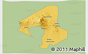 Savanna Style 3D Map of Arumeru, single color outside