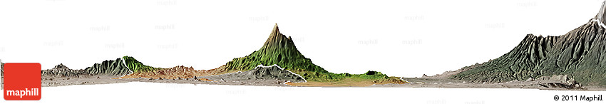 Satellite Horizon Map of Arumeru, semi-desaturated