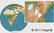 Satellite Location Map of Arumeru, highlighted parent region