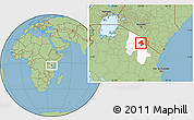 Savanna Style Location Map of Arumeru, highlighted parent region