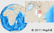 Shaded Relief Location Map of Arumeru, highlighted parent region