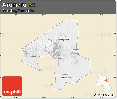 Classic Style Map of Arumeru, single color outside