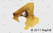Physical Map of Arumeru, single color outside