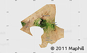 Satellite Map of Arumeru, single color outside