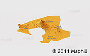 Political Panoramic Map of Arumeru, cropped outside