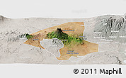 Satellite Panoramic Map of Arumeru, lighten, semi-desaturated