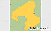 Savanna Style Simple Map of Arumeru, single color outside